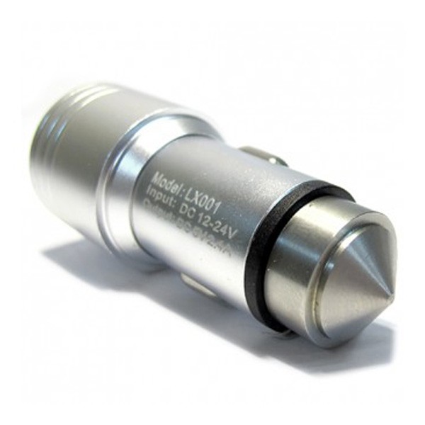 Auto punjač 2xUSB 2.4A Silver