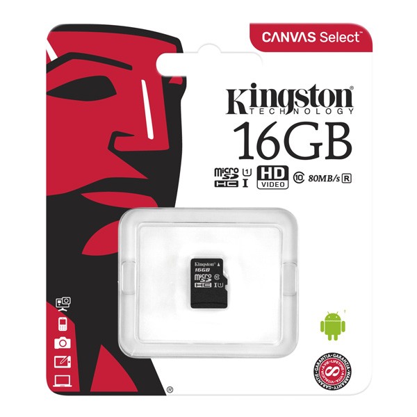 Kingston microSDHC 16GB SDCS/16GBSP