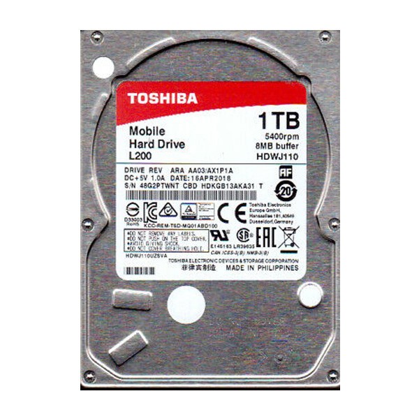 Toshiba 1TB 2.5'' SATA3 HDWJ110