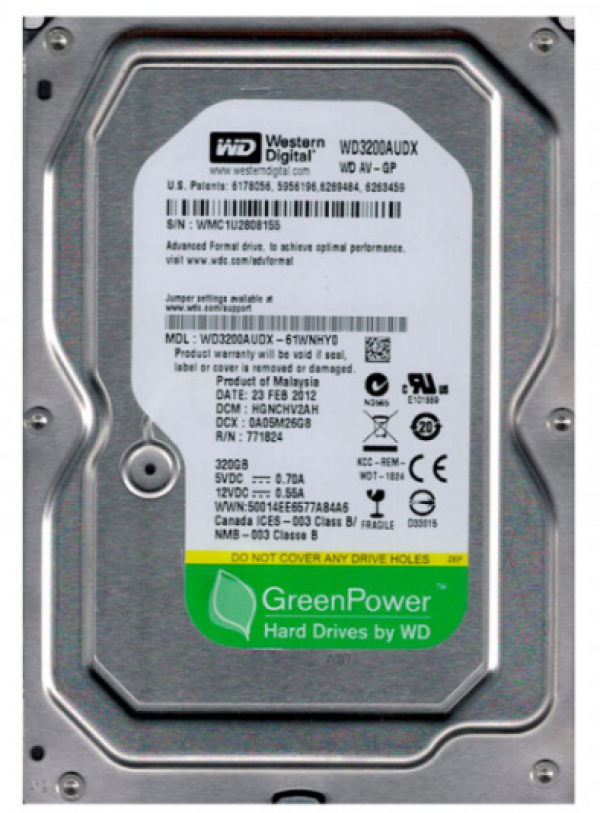 WD 320GB 3.5'' SATA III 32MB WD3200AUDX