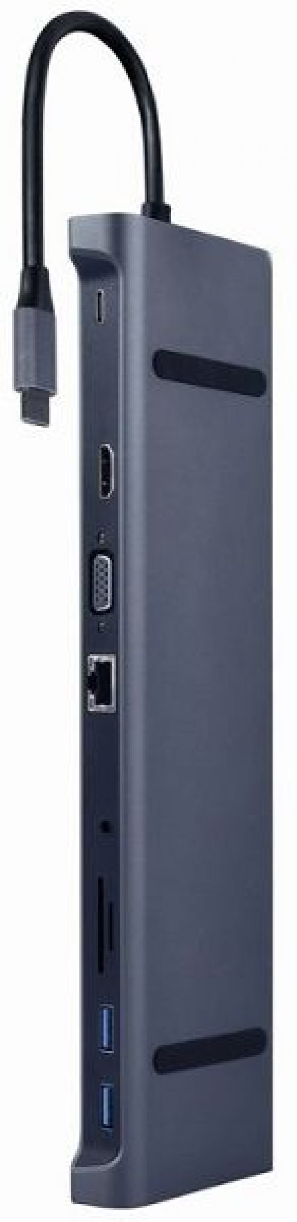 Gembird USB Type-C 10-in-1 multi-port adapter HUB+HDMI+VGA+PD+card reader+LAN+3.5mm