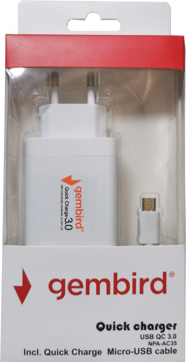 Gembird NPA-AC35 QC micro USB