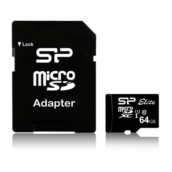 Silicon Power 64GB microSD w/SD adapter