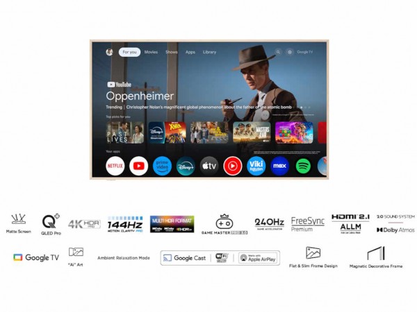 Televizor TCL 55A300WQLED55''4K UHD144HzMatte Screen''Ai'' ArtGoogle TVframe' ( '55A300W' ) 
