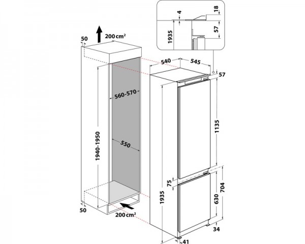 WHIRLPOOL ART 9811 SF2 ugradni frižider 