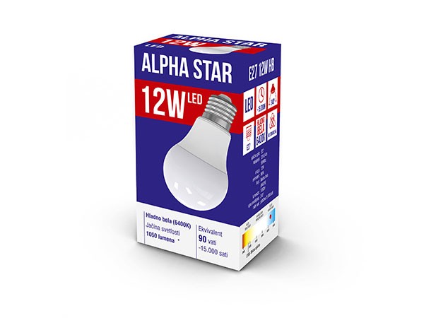 Alpha Star E27 12W Hladno bela led sijalica