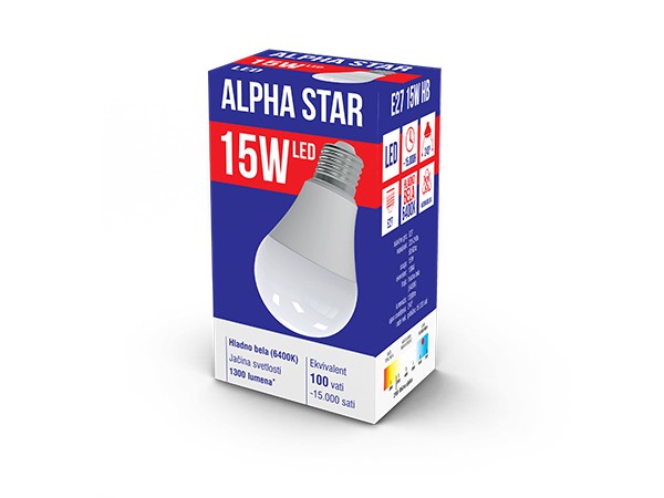 Alpha Star E27 15W Hladno bela led sijalica