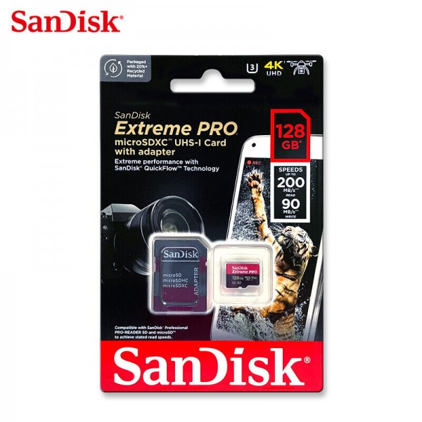 SanDisk microSD 128GB Extreme Pro A2 C10 V30 200MB/s