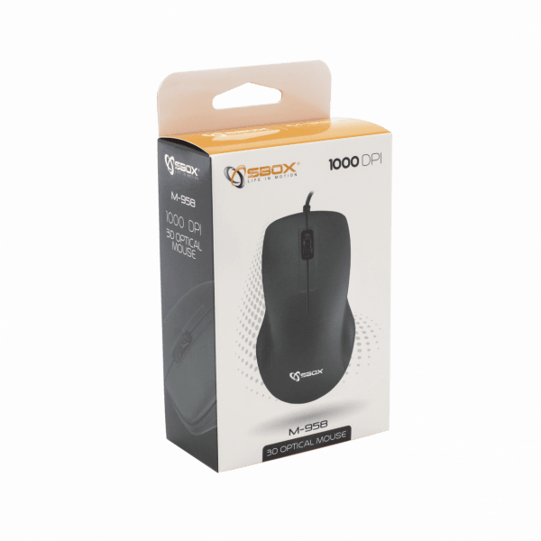 S BOX M 958 Black Mis, Opticki USB