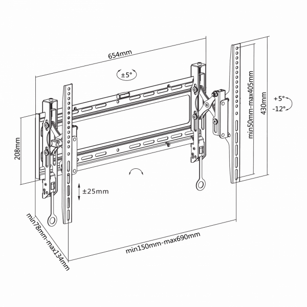 S BOX PLB 6546 T, Nosac za zakrivljene ekrane