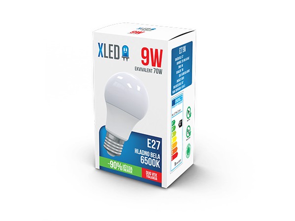 XLED E27 9W Hladno bela led sijalica