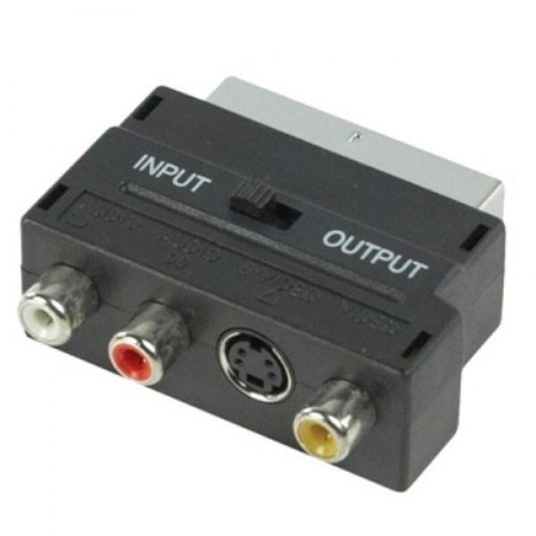 Adapter SCART na 3xRCA/S-VHS sa In/Out prekidačem