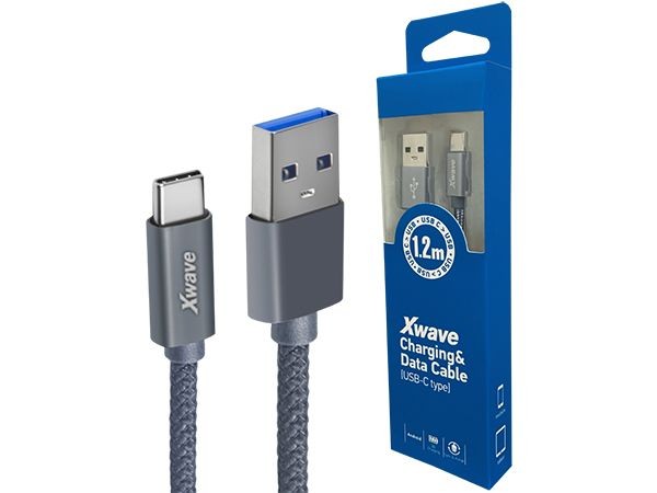 Xwave USB 3.1 Type-C sivi 1.2m
