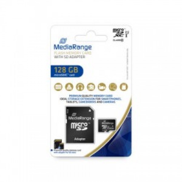 MediaRange 128GB microSD w/adapter
