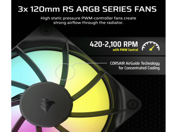 Kuler za CPU CORSAIR NAUTILUS 360ARGB360mmtriple fanvodeno hladenjecrna' ( 'CW-9060093-WW' ) 