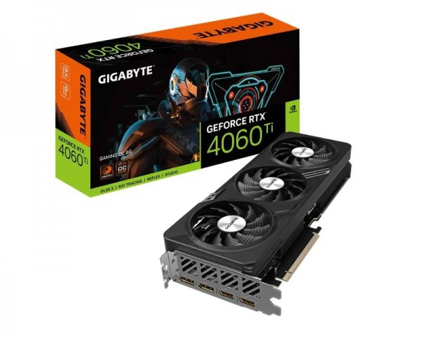 GIGABYTE nVidia GeForce RTX 4060 Ti 8GB 128bit GV-N406TGAMING OC-8GD