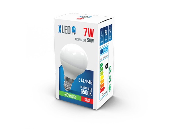 XLED E14/P45 7W Hladno bela led sijalica