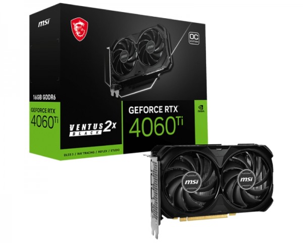 MSI nVidia GeForce RTX 4060 Ti 16GB 128bit RTX 4060 Ti VENTUS 2X BLACK 16G OC