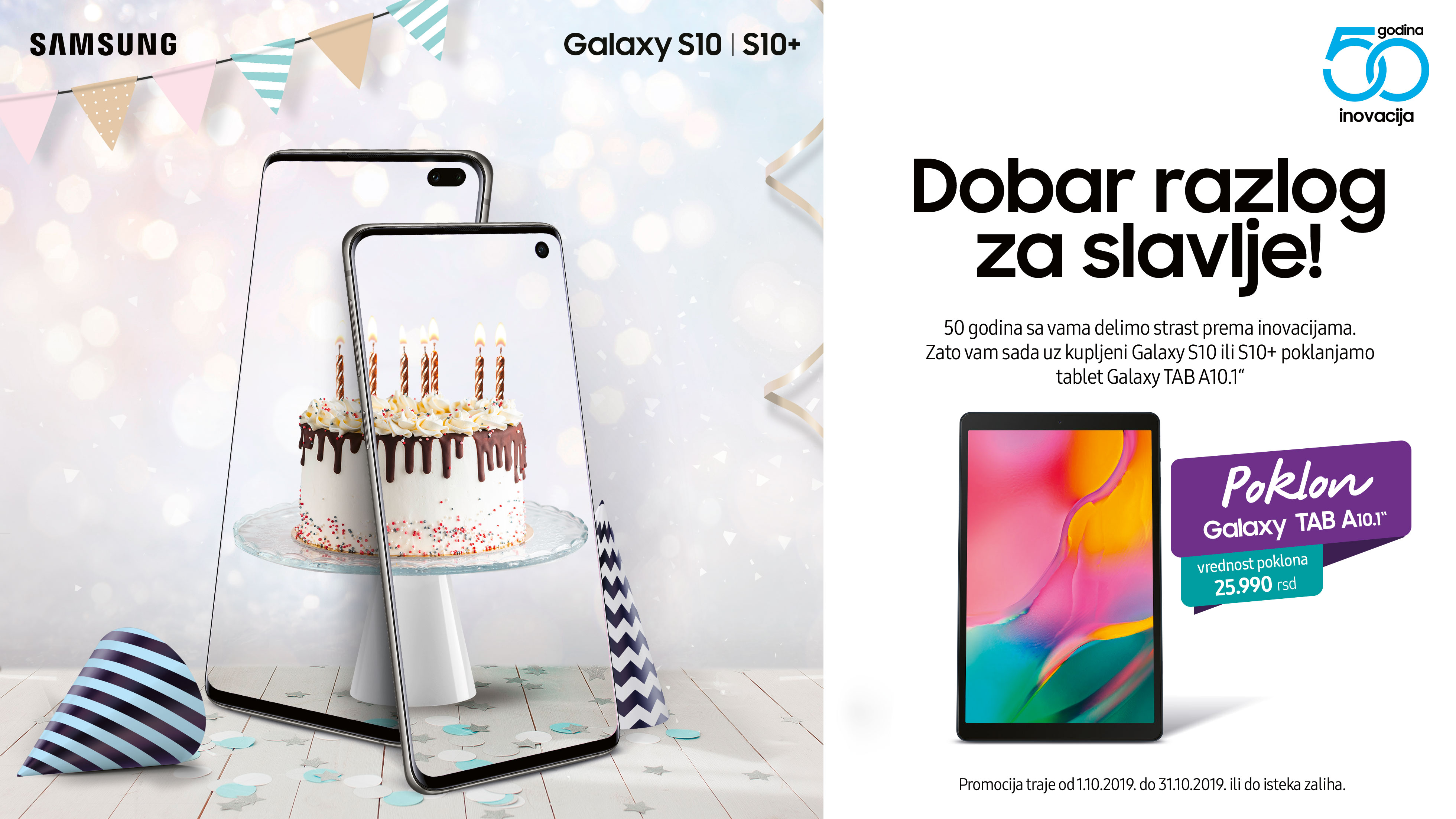 Promocija mobilnih telefona: Uz kupljeni Galaxy S10 ili S10+ na poklon Galaxy TAB A!