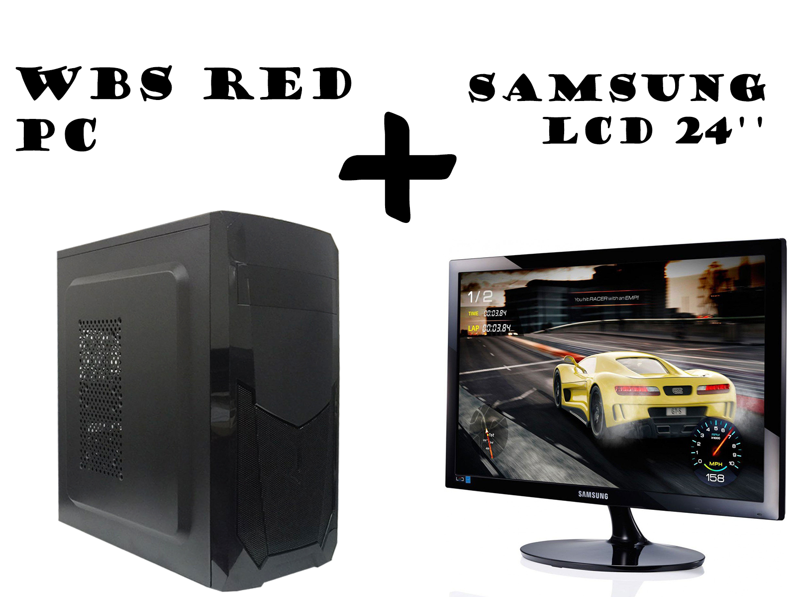 WBS Red PC Ryzen 5 + Samsung LCD 24''